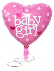 Globo helio 18" corazón rosado baby girl