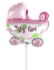 Globo metalizado 9" carrito baby girl